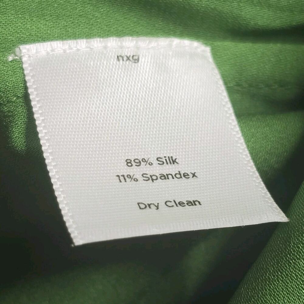 Talbots Petite Silk Parakeet Green Pleated Accent Relaxed Fit Blouse Size 12P - Picture 11 of 11